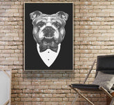 Painting by Numbers Dog with Glasses Black and White